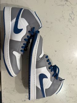 Air Jordan 1 Mid SE Grey Blue White Men's Shoes