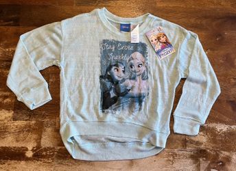 NEW Disney Frozen Anna & Elsa Girls Pullover XS 4/5 NWT