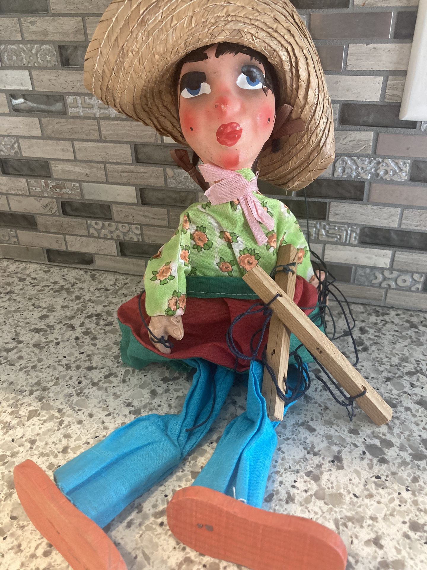 Authentic Wooden Doll Marionette puppet From Mexico