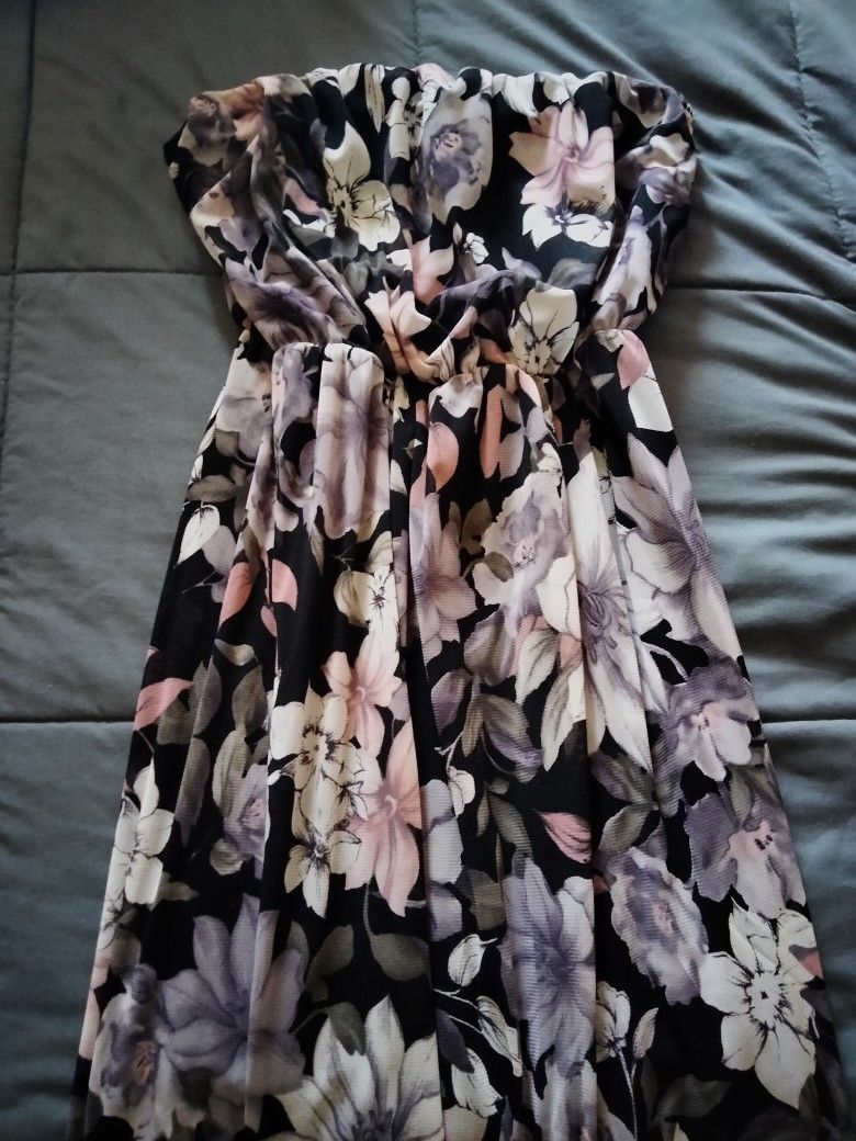 Long Floral Sheer Dress