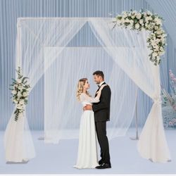 Wedding&Photo Studios Backdrop Stand Kit Silver 4-Post Background Decor Stand