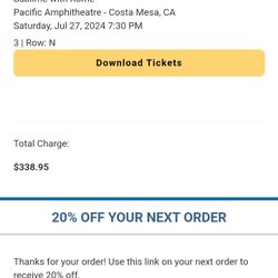 Sublime With Rome July 27  Tix - Pacific Ampetheater