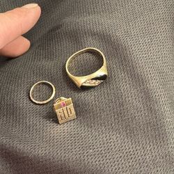 2- 14k Gold Rings And A 10k Gold Pin