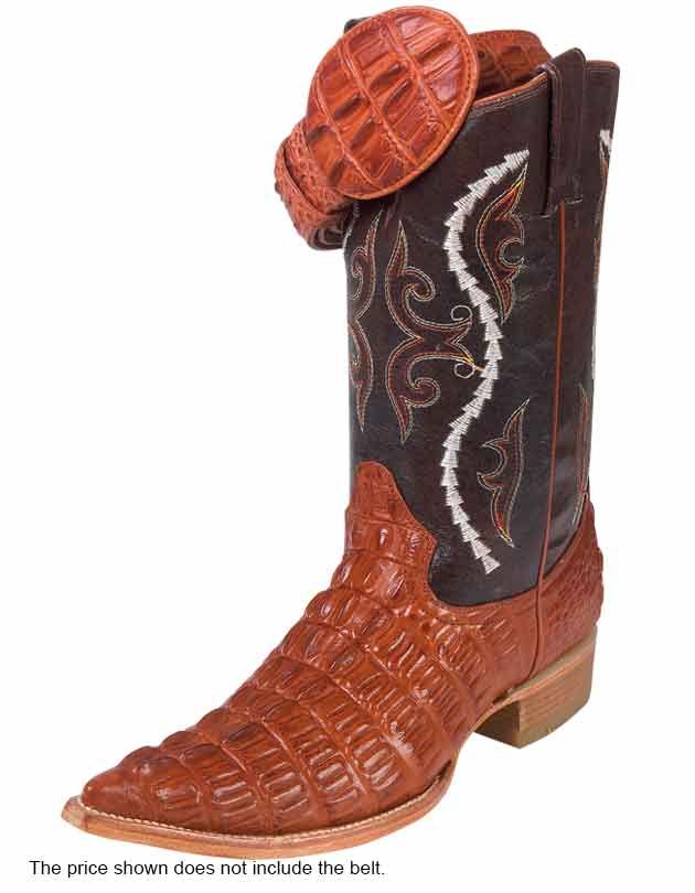 Bota vaquera grabada con cinto