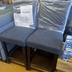 StyleWell 24in Black Counter Stool Set Of-2