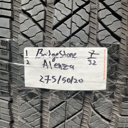 Pair of BRIDGESTONE 275/50/20 ALENZA TIRES, TREAD LIFE:7/32s
