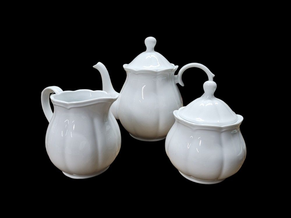 Tea Set White China