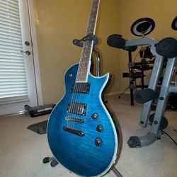 ESP LTD EC-1000 Electric Guitar – Blue Burst Finish, Excellent Player, EMG Pickups, Music Instrument