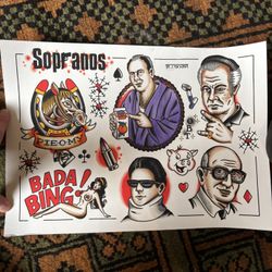 The Sopranos Tattoo Flash Sheet