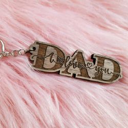 Laser Engraved DAD keychain
