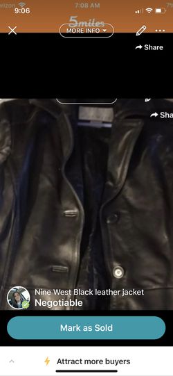 Nine west black leather jacket