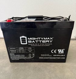 Mighty Max Battery 12 Volt 100 AH, Internal Thread Terminal, SLA AGM Rechargeable Sealed lead acid 121000 Backup power Batteries $169 plus tax at Lowe