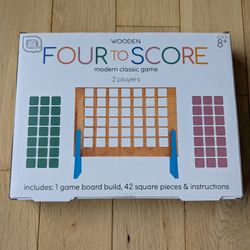 New Connect Four Family Game Wooden, "Four To Score" Classic Board Game. Age 8+

This is a new wooden family game called "Four To Score," a classic bo