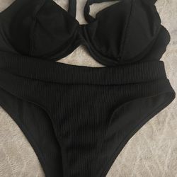 Black 2 Piece Swim Wear