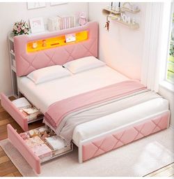 Pink full bed