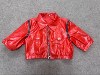 New large red heart crop short jacket