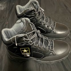 All black army boots