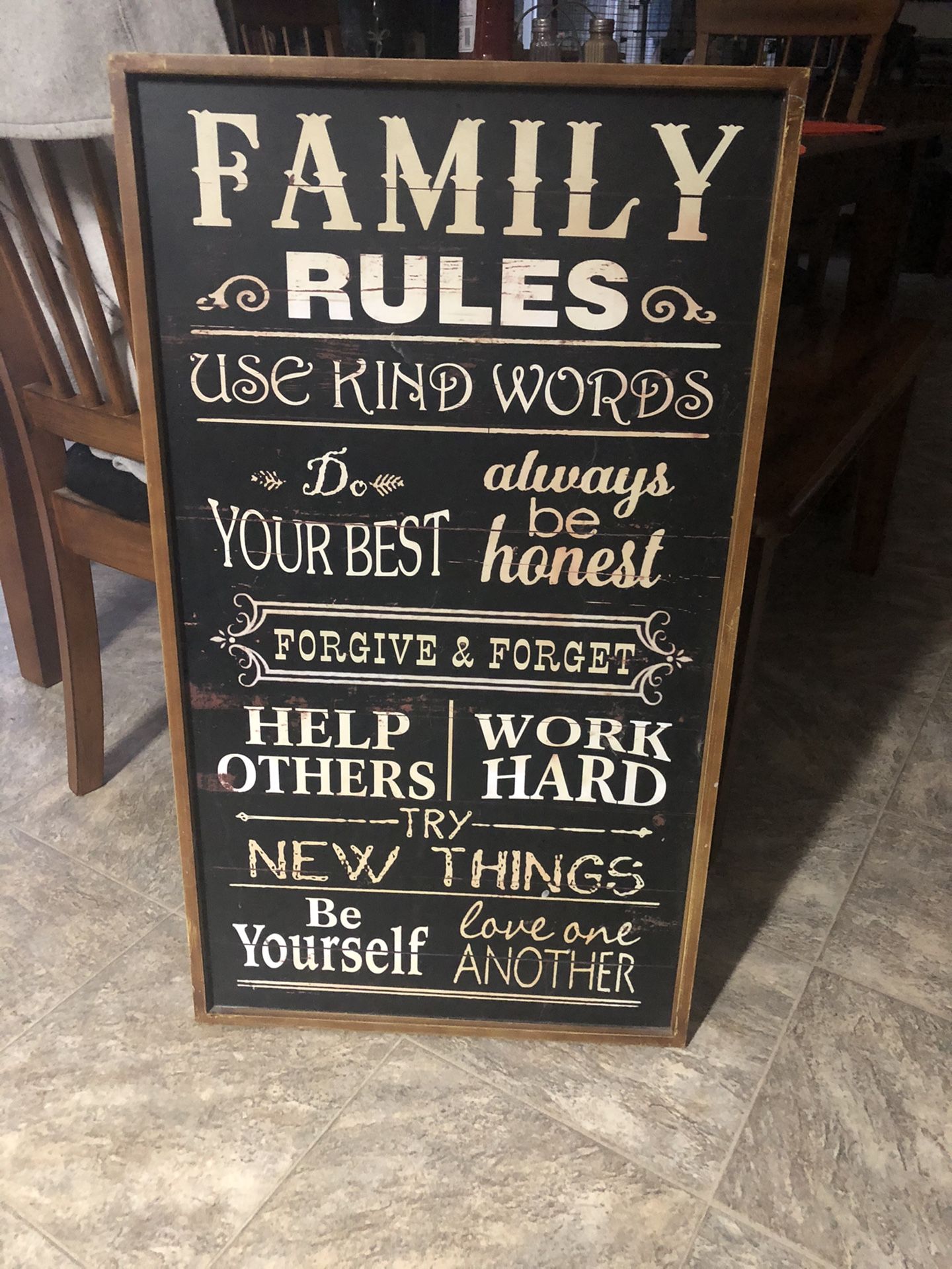 Family rules sign $5