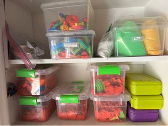 Kinetic Sand & Colored Sand Sensory Play Bundle with Storage Bins