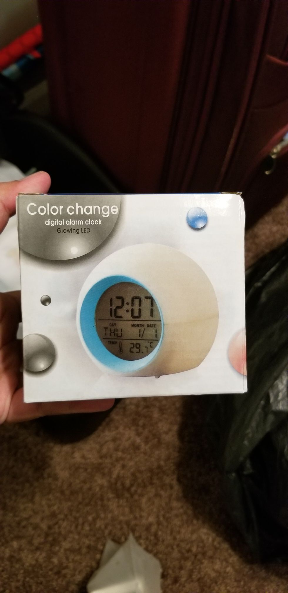 Color changing alarm clock nightlight