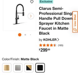 Clarus Semi-Professional Single Handle Pull Down Sprayer Kitchen Faucet in Matte Black