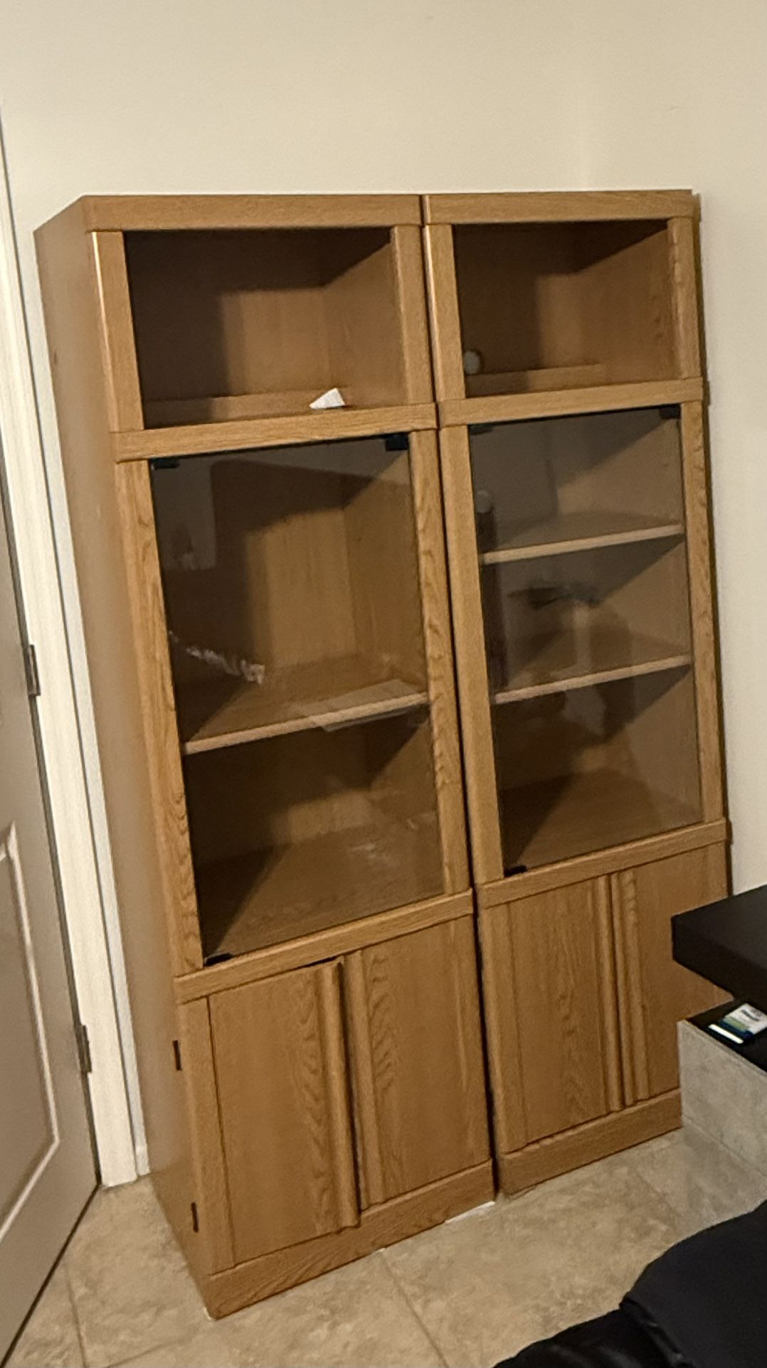 2 Book Shelves / Storage Cabinets With Lights