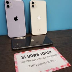 Apple iPhone 11 - $1 DOWN TODAY, NO CREDIT NEEDED