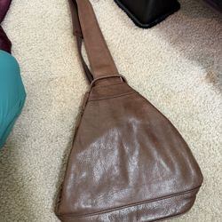 Vintage 90s Leather Sling Backpack – Brown