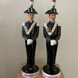 Vintage Collectibles Liquor Galliano Italian Soldier Decanters 19” Tall Italy (see description)