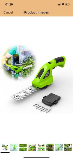 2 in 1 Handheld Hedge Trimmer & Cordless Grass Shear, 7.2V Electric Grass Trimmer Shrubbery Trimmer, Battery Bush Trimmer Hedge Shears/Grass Cutter Ga
