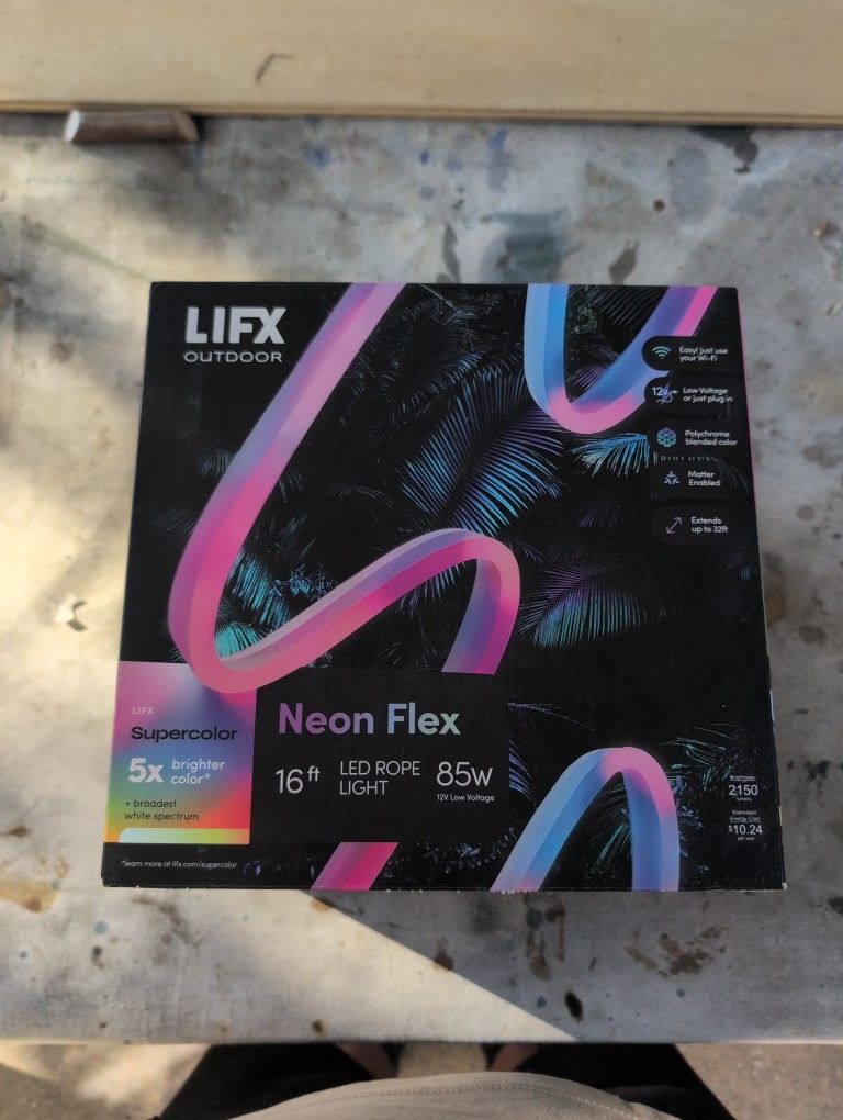 LIFX Outdoor Neon Flex 16 ft LED Rope Light - 85W - Lifx Supercolor 5X Brighter