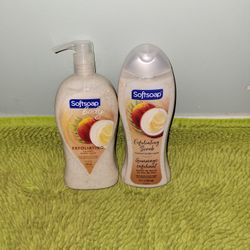 2 Softsoap Bodywash Exfoliating Coconut Butter Scent 32oz/20oz