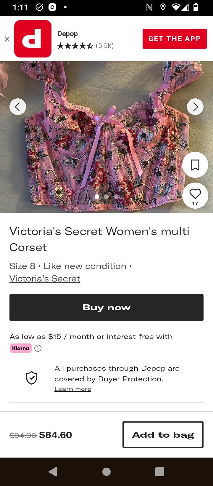 Pre-Owned- Victoria's Secret Floral Corset
