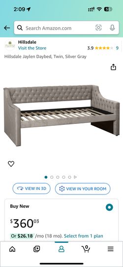 Hillsdale Jayden Daybed Twin, Gray