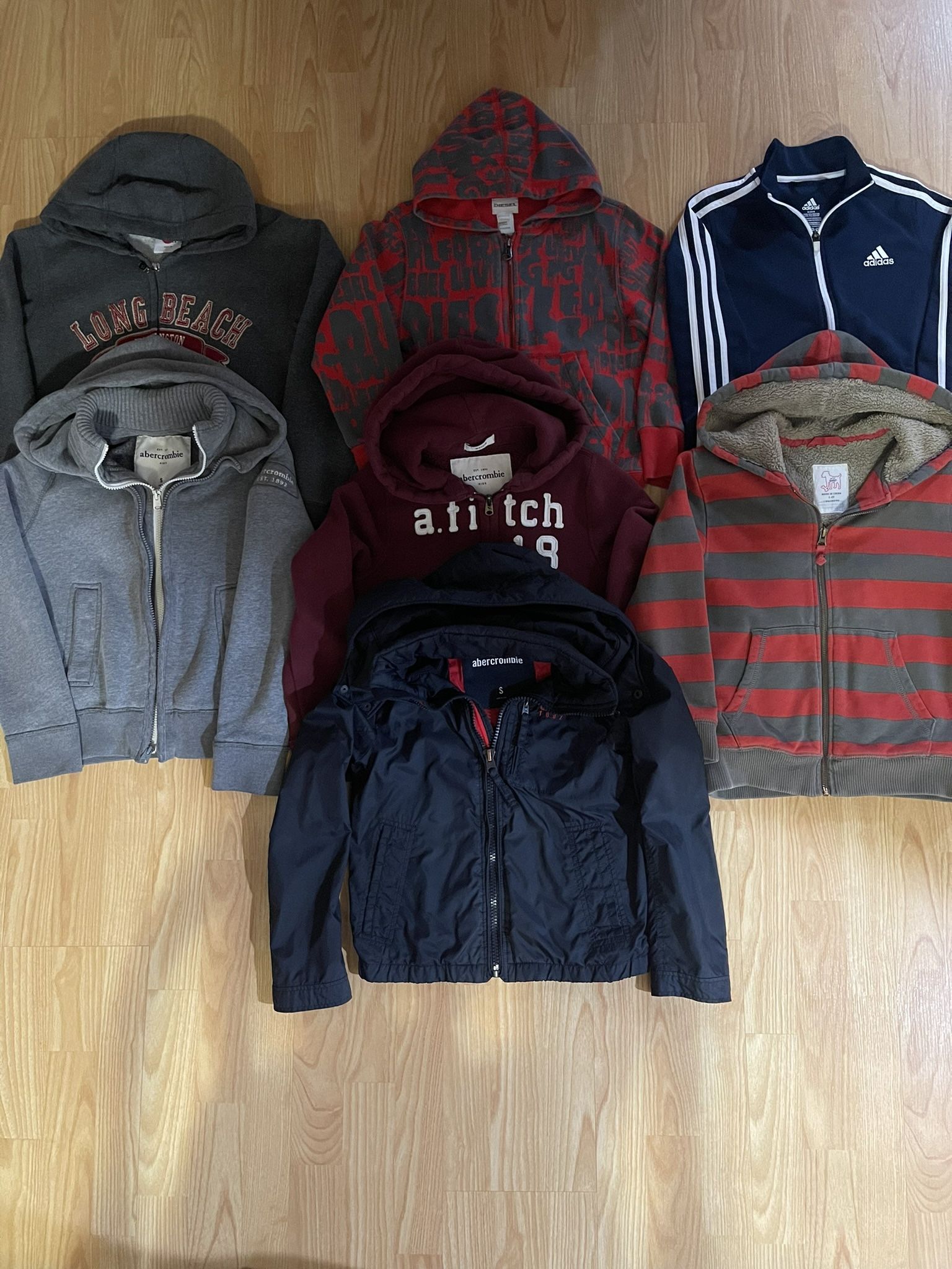 Boys Size 7-8 Jackets & Hoodies Abercrombie, Diesel Mini Boden Adidas