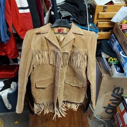 Leather Jacket With Tassels,  Size XL, New