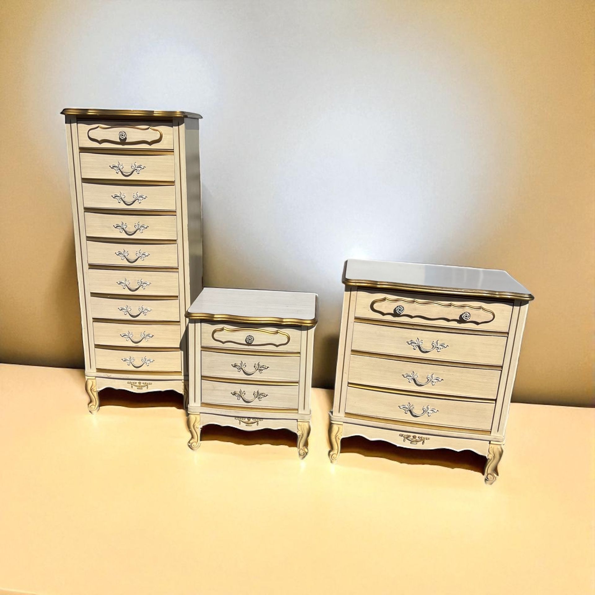 Vintage Bonnet By Sears Three Piece Dressers 