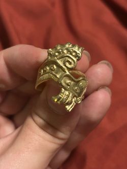 14k Mayan serpent ring