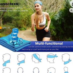 YQXCC 4 Pack Cooling Towel (47"x12") Ice Towel for Neck, Microfiber Cool Towel, Soft Breathable Chilly Towel for Yoga, Sports, Golf, Gym, Camping, Run