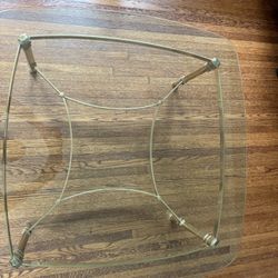 Stylish Glass Top Coffee Table with Gold Base - 38" x 16" - Gently Used! - $ 60