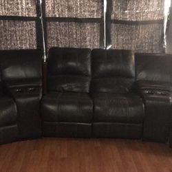 Leather Reclining Sofa 