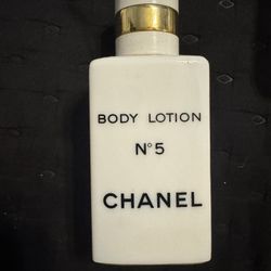 Vintage glass chanel no 5 body lotion container