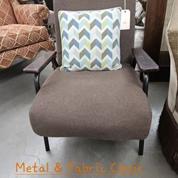 Chair metal brown fabric We are located at 2811 East Bell road. Another Time Around Furniture.