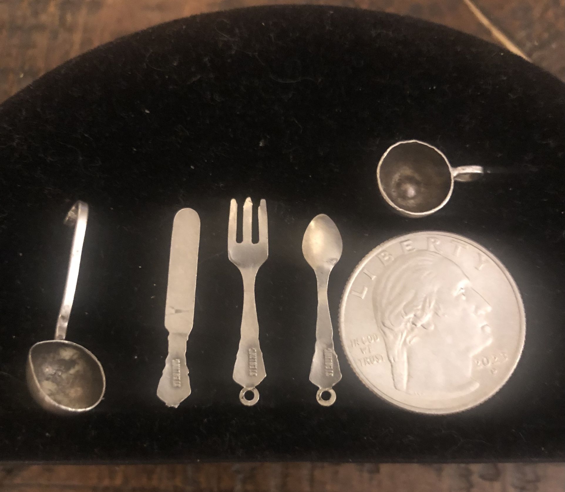 Vintage/Antique STERLING Silver Bracelet Charms-Knife Is Broke-Good For A Chef?