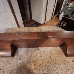 Floating Mahogany Mantel W/ Cubals & Hidden Chamber For Wiring