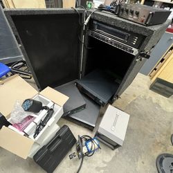 Pro Sound & Stage Lighting Video Audio Equipment, Commercial Grade CCTV Cameras And Dvr, Multi Cd Player , DVD And Case On Casters 