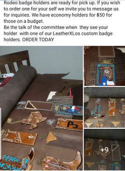 Rodeo badge holdera and custom leather