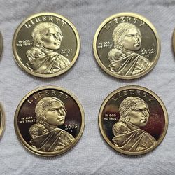 U.S. Unc. Sacagawea & Native American Proof Dollars