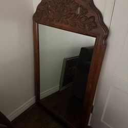 Large Wooden Mirror 