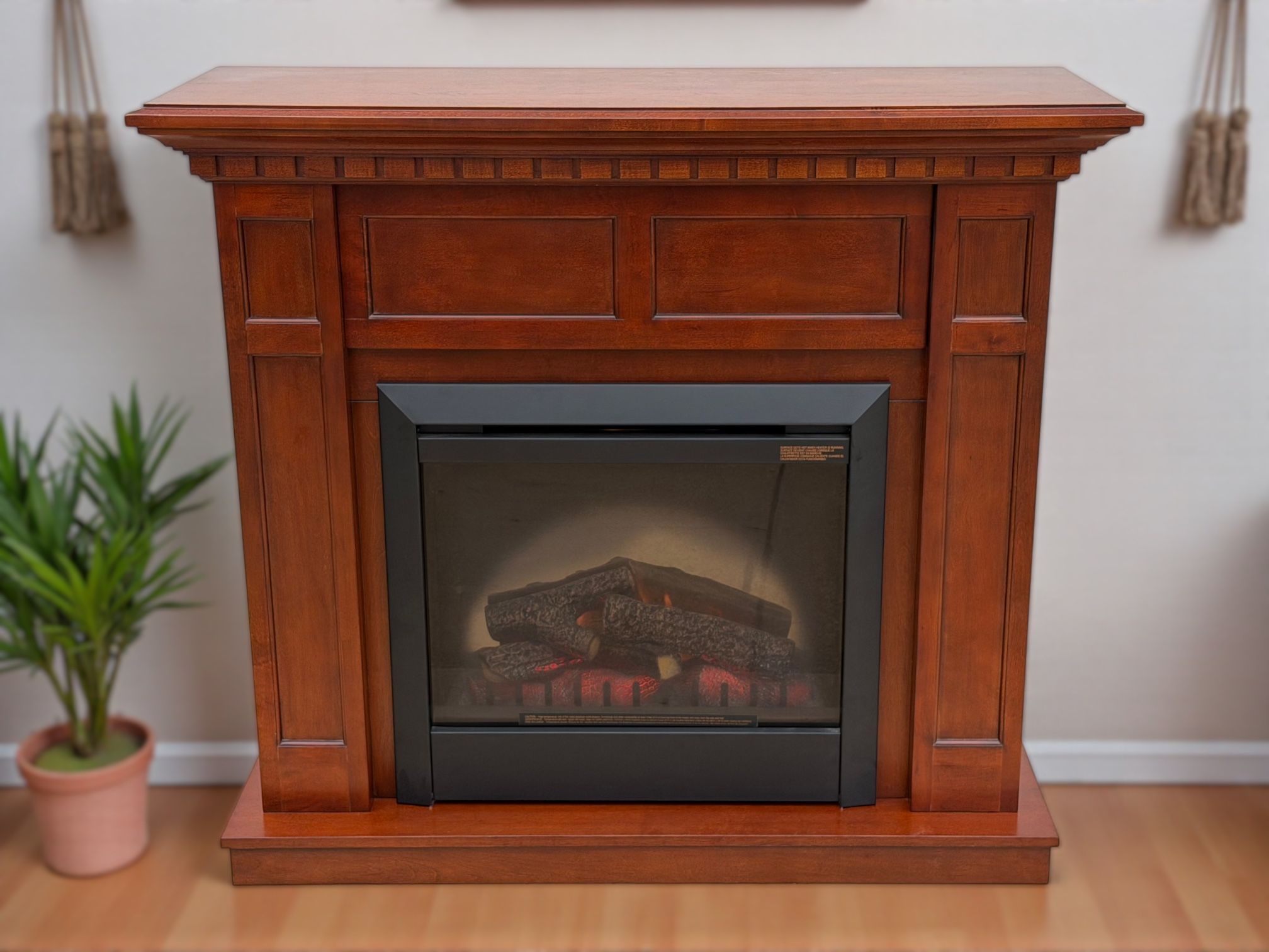 Dimplex Caprice Portable Electric Fireplace & Cherry Wood Mantle